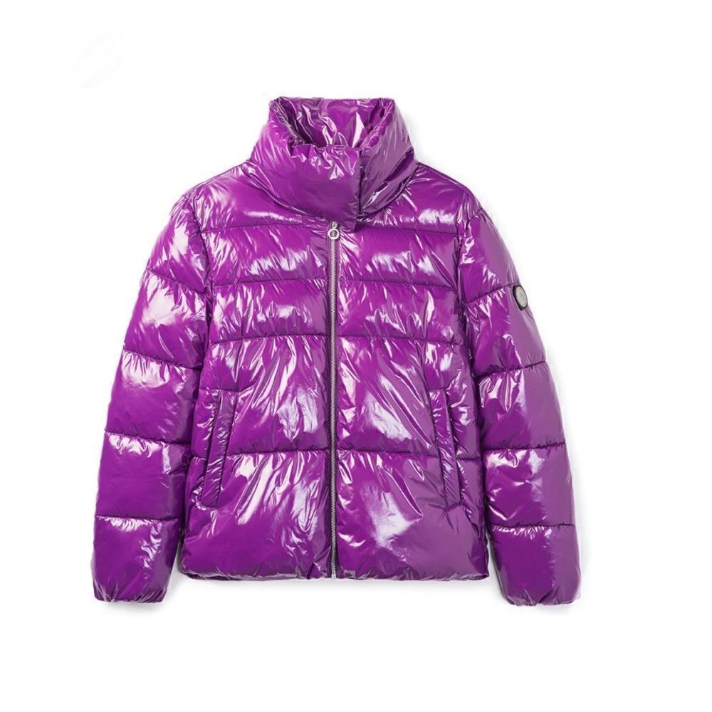 NOIZE Goldie Short Puffer Jacket in Grape - Picture 16 of 16